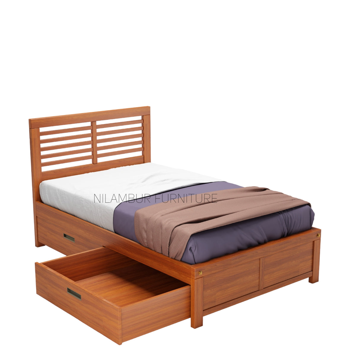 CAROLINE TEAK WOOD BED COT - Nilambur Furniture