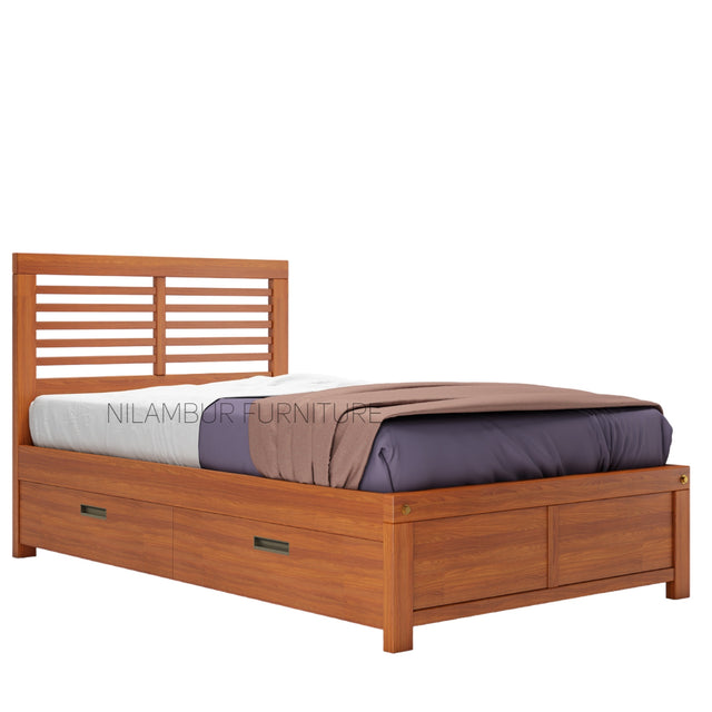 CAROLINE TEAK WOOD BED COT - Nilambur Furniture