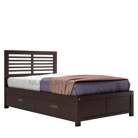 CAROLINE MAHOGONY WOOD BED COT - Nilambur Furniture