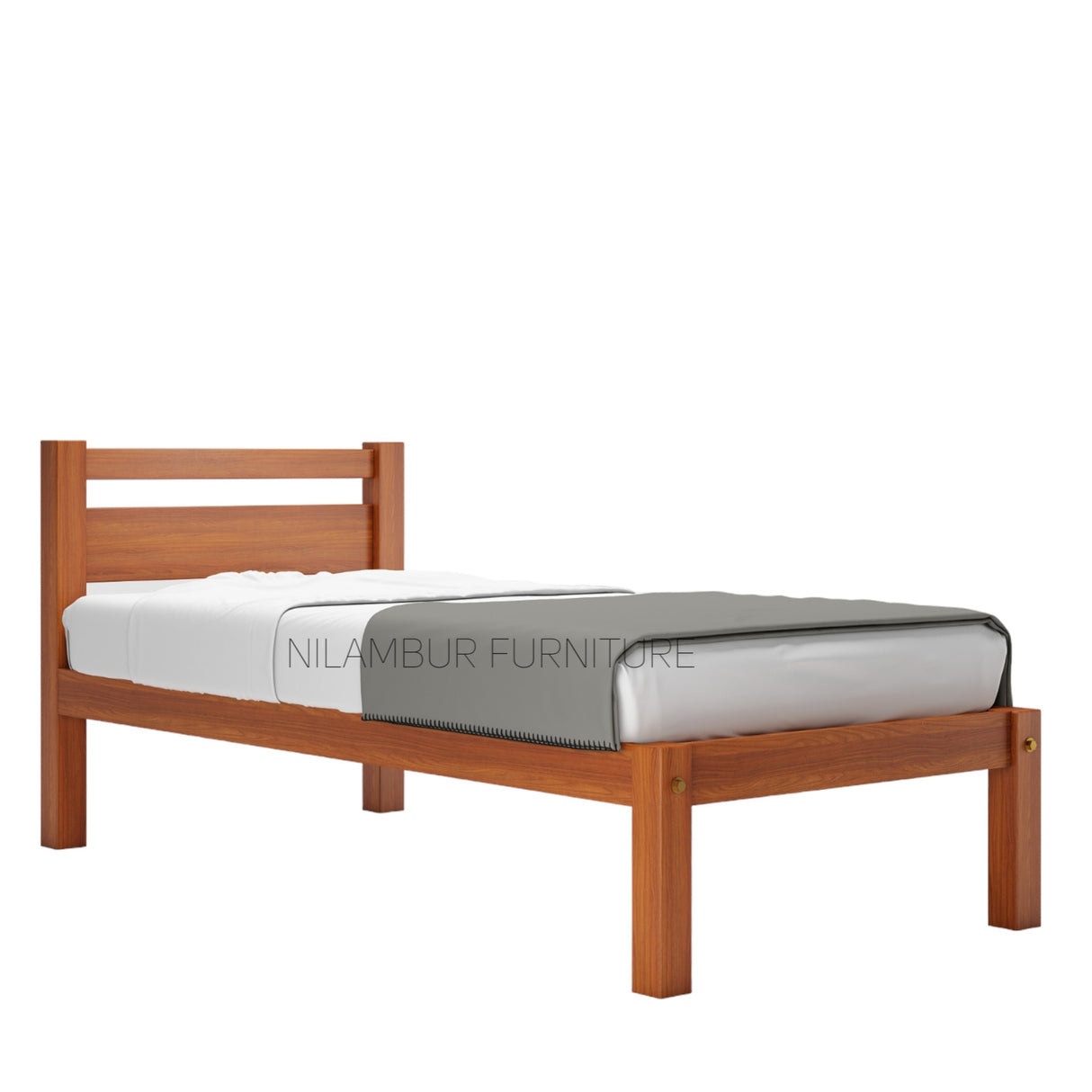 CRYSTAL SINGLE TEAK BED COT - Nilambur Furniture