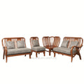 FABIO TEAK WOOD CORNER SOFA