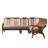 FABIO TEAK WOOD CORNER SOFA - Nilambur Furniture