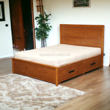 ALOHA TEAK WOOD STORAGE BED COT - Nilambur Furniture