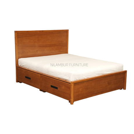 ALOHA TEAK WOOD STORAGE BED COT - Nilambur Furniture