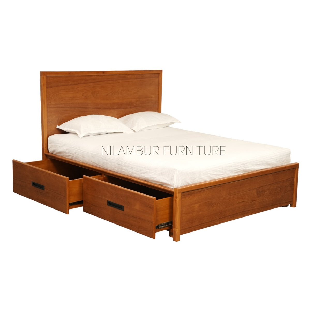 ALOHA TEAK WOOD STORAGE BED COT - Nilambur Furniture