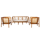 IRIS TEAK WOOD RATTAN SOFA