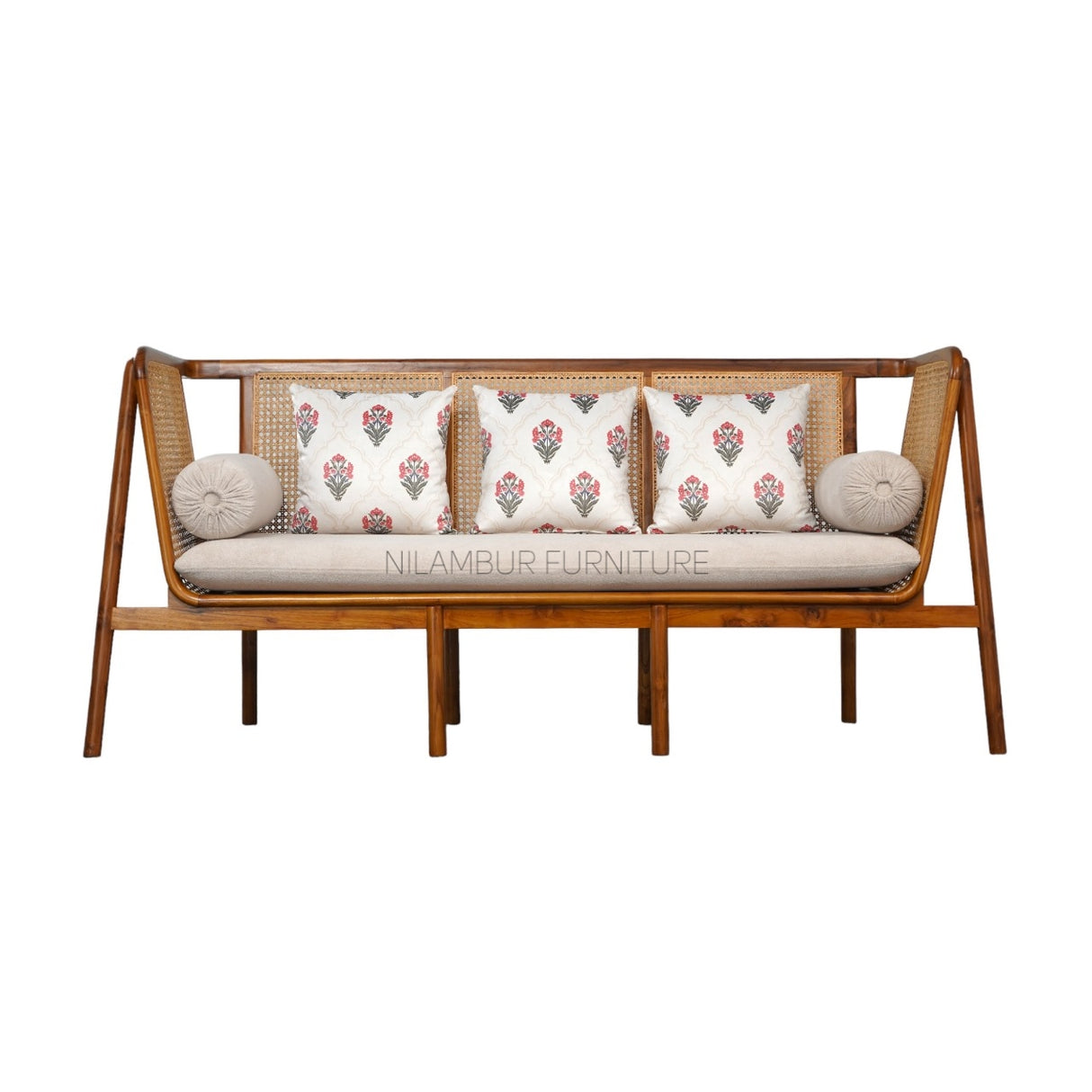 IRIS TEAK WOOD RATTAN SOFA