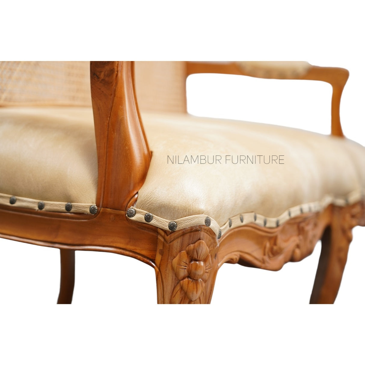 DHRUV TEAK WOOD RATTAN SOFA