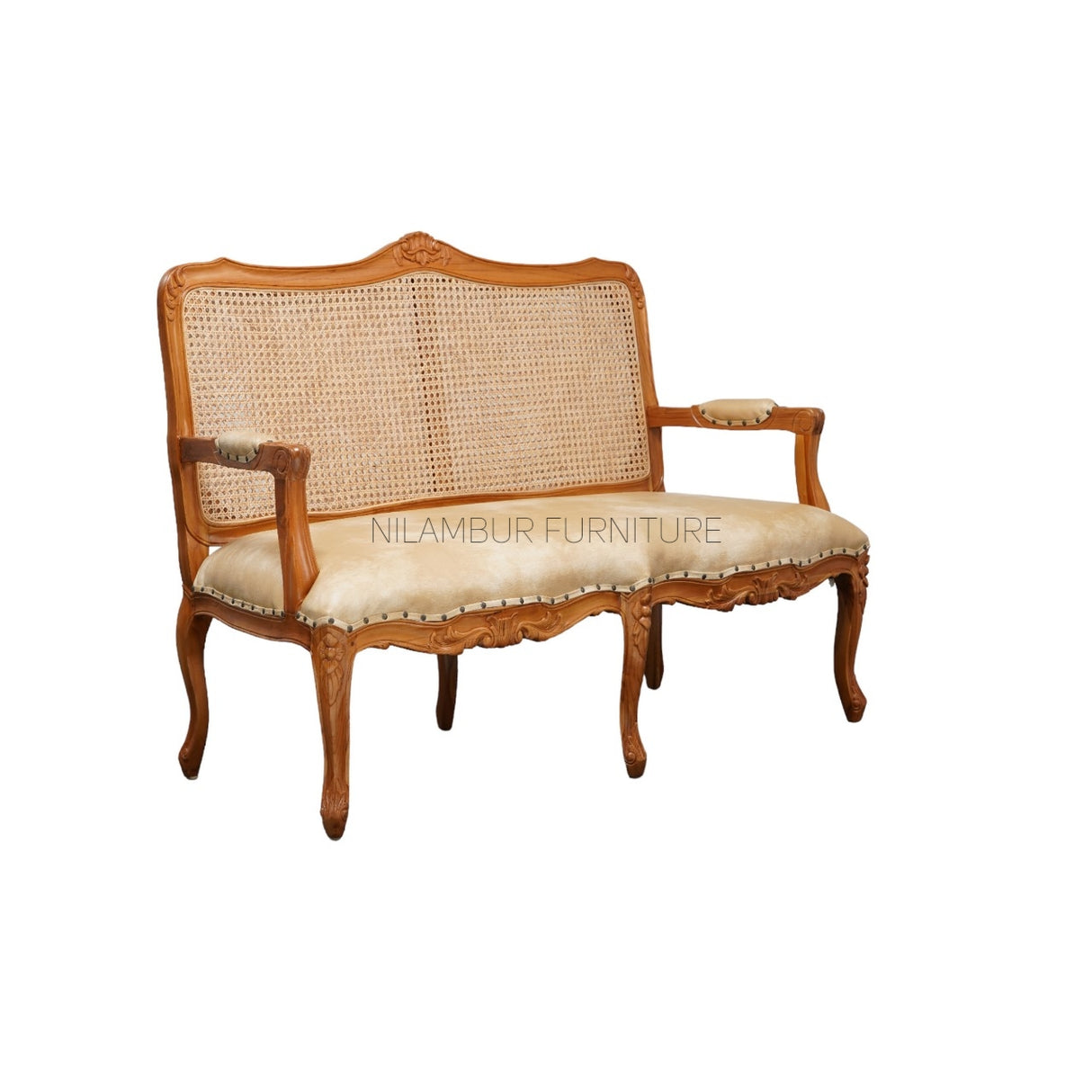 DHRUV TEAK WOOD RATTAN SOFA