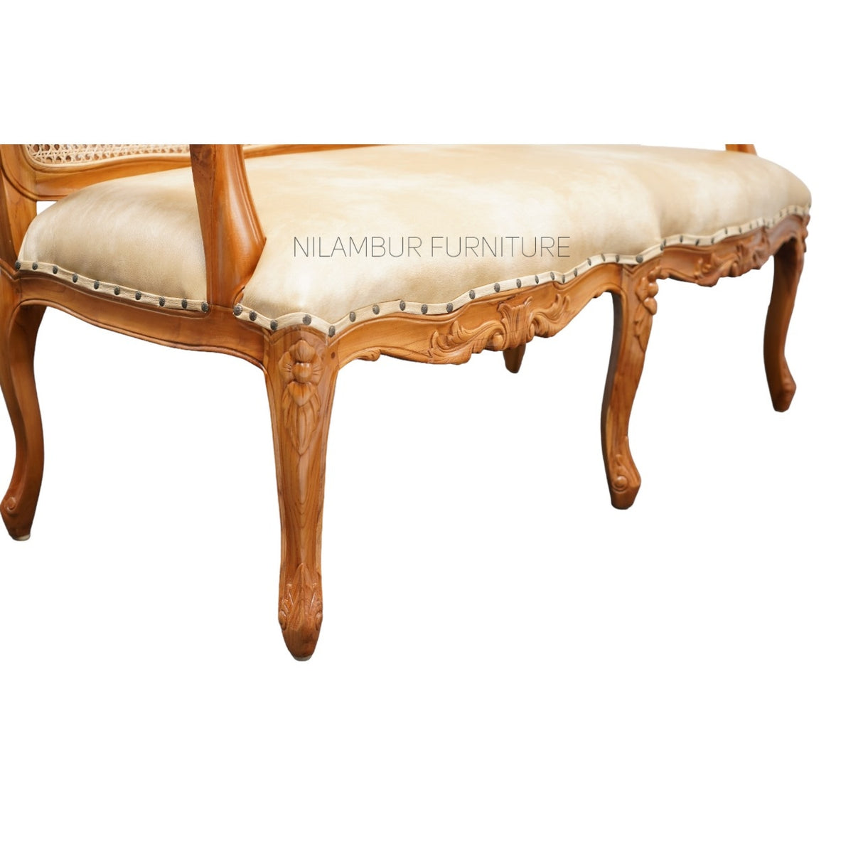 DHRUV TEAK WOOD RATTAN SOFA