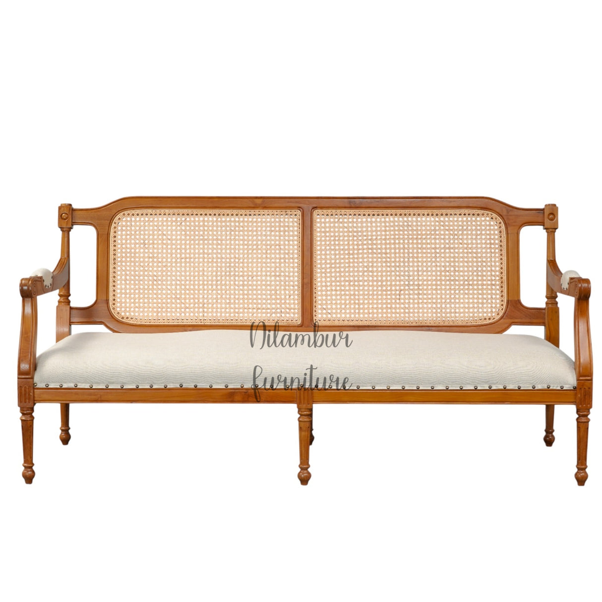 VEDIC TEAK WOOD RATTAN SOFA
