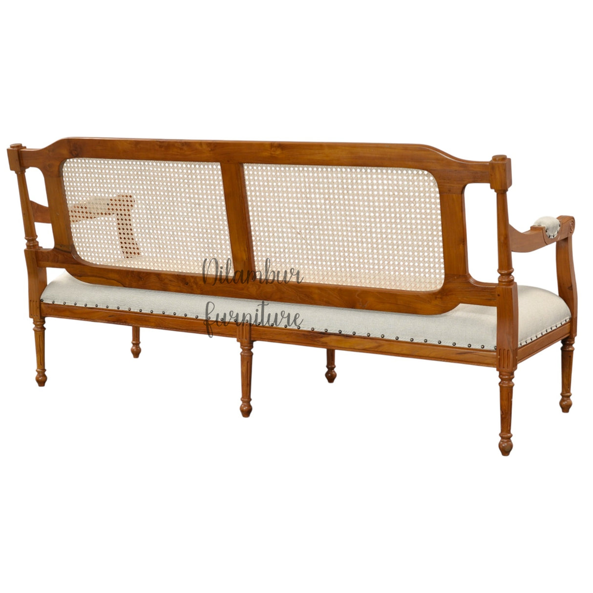 VEDIC TEAK WOOD RATTAN SOFA