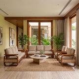 COLONIAL TEAK WOOD RATTAN SOFA