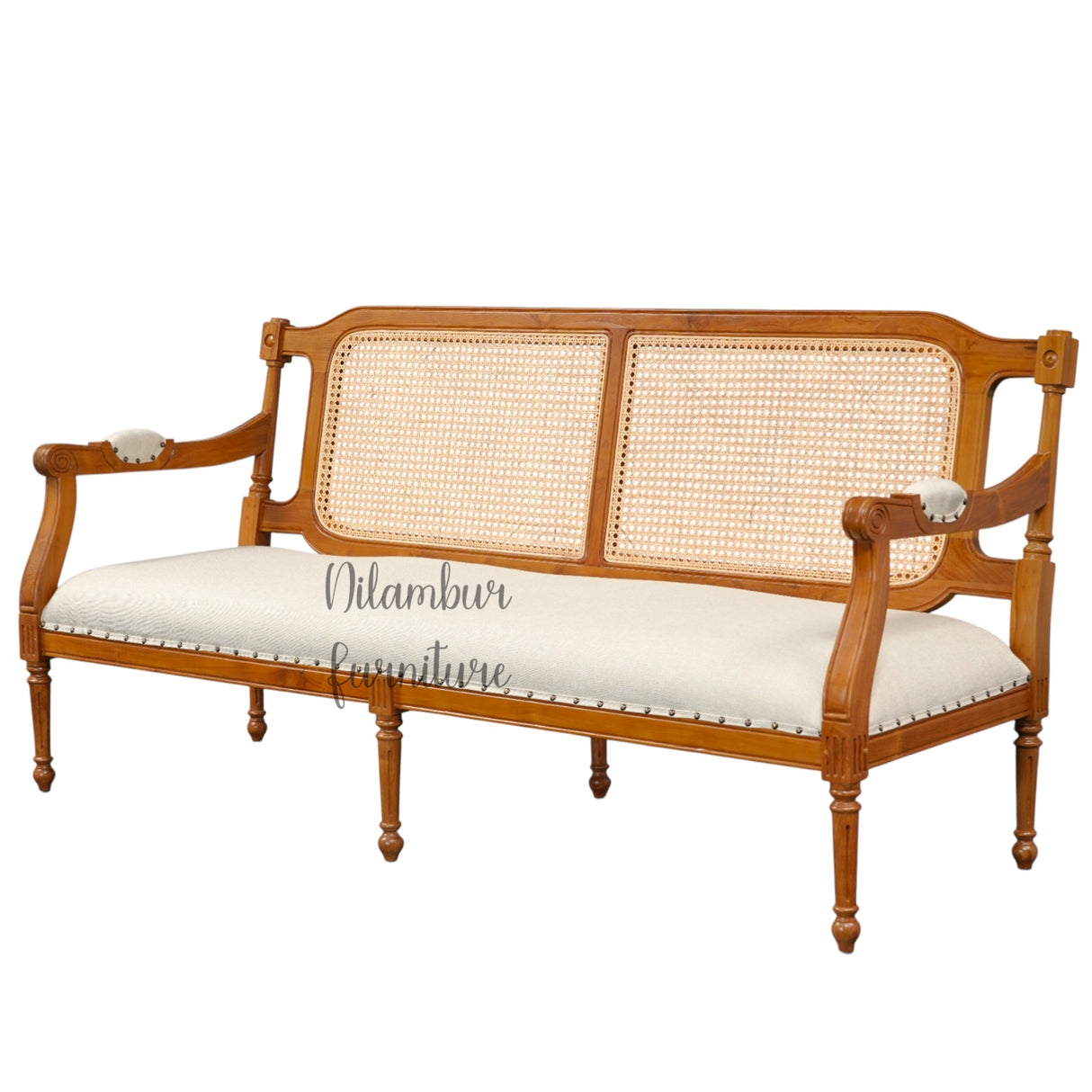 VEDIC TEAK WOOD RATTAN SOFA
