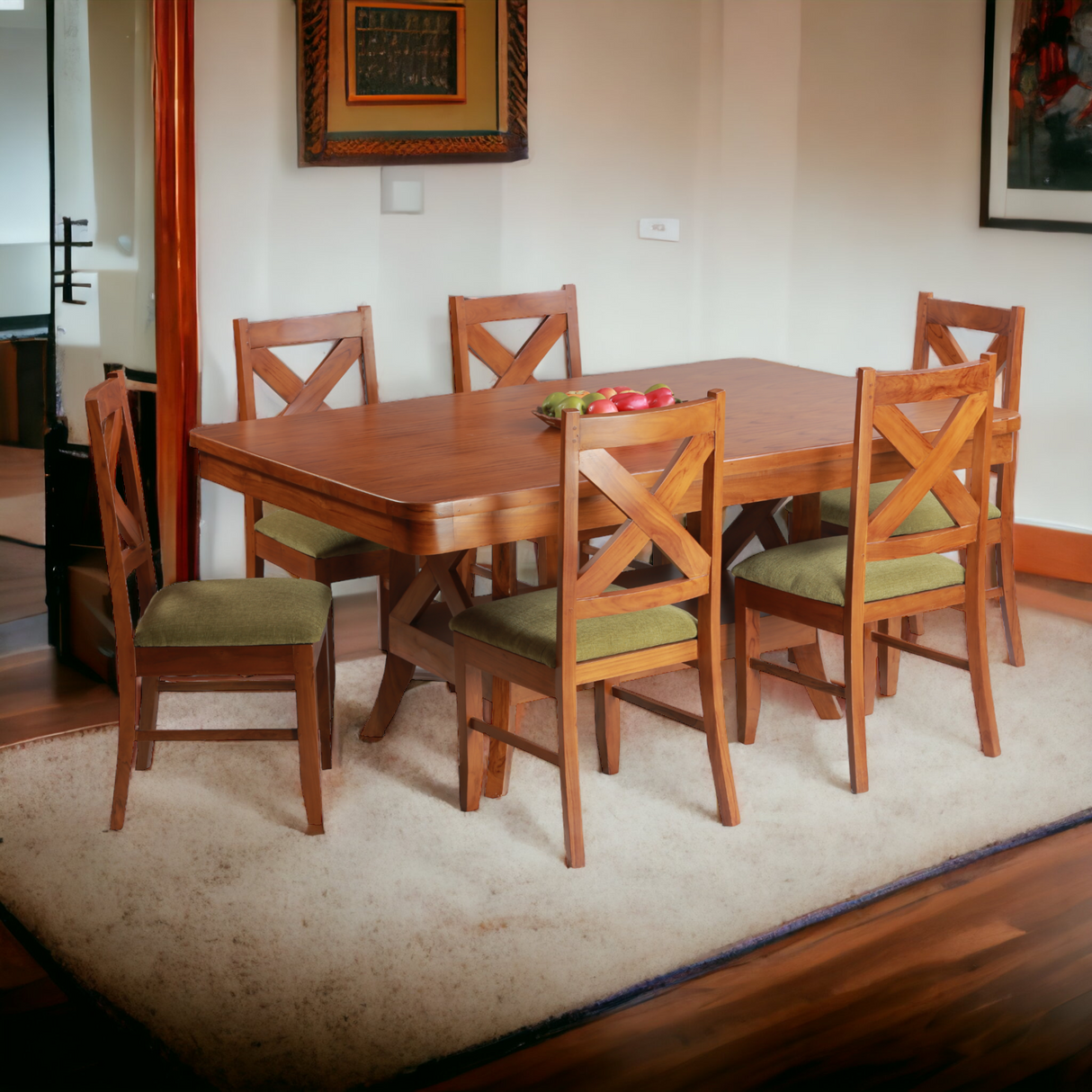 SUMATRA TEAK WOOD DINING SET - Nilambur Furniture