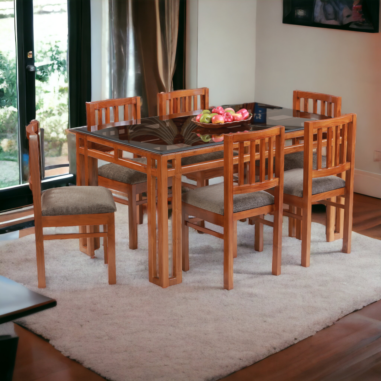 AMAZONITE TEAK WOOD DINING SET - Nilambur Furniture