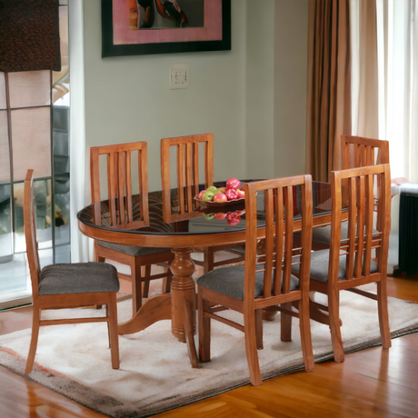 NELIA TEAK WOOD DINING SET - Nilambur Furniture