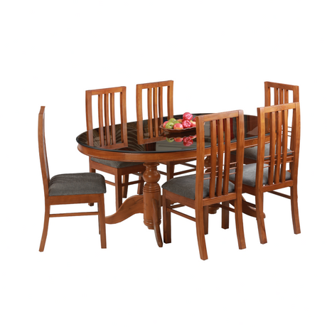 NELIA TEAK WOOD DINING SET - Nilambur Furniture