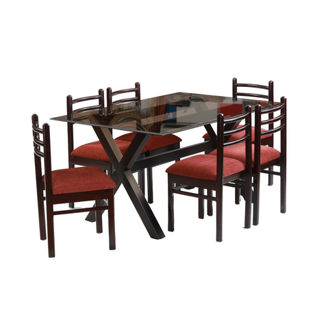 ALBITE MAHOGONY DINING SET - Nilambur Furniture