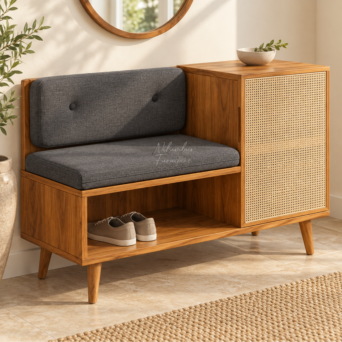 SAFE TEAK SHOE RACK