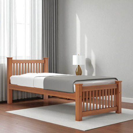 SQUARE SINGLE TEAK BED COT