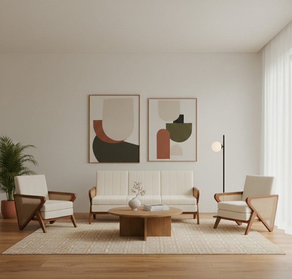 GEM TEAK WOOD RATTAN SOFA