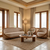 SHELL TEAK WOOD SOFA