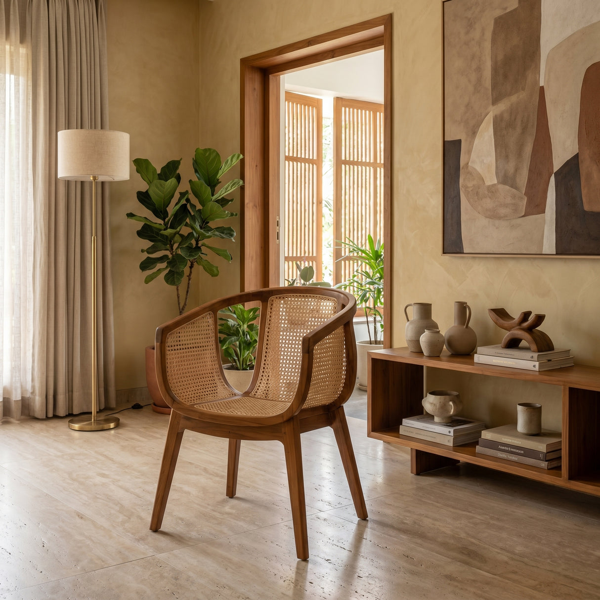 MOON TEAK WOOD CHAIR