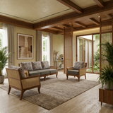STELLA TEAK WOOD RATTAN SOFA