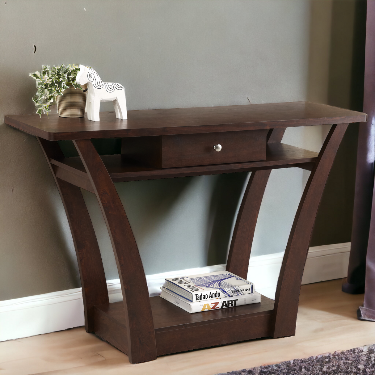 CAMILO MAHOGONY CONSOLE TABLE - Nilambur Furniture