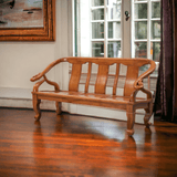 CURVE TEAK WOOD SOFA - Nilambur Furniture