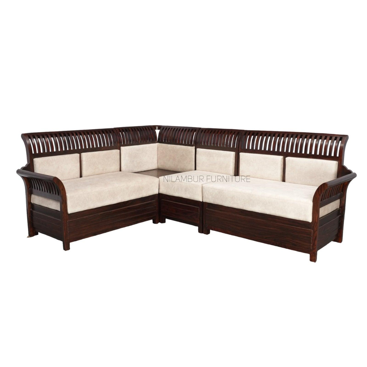 ORCHID ROSE WOOD CORNER SOFA - Nilambur Furniture