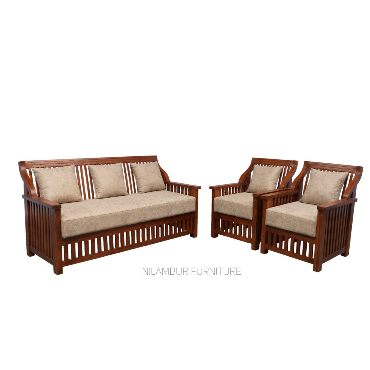 PISTA TEAK WOOD SOFA - Nilambur Furniture