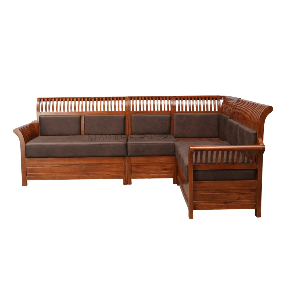 ORCHID TEAK WOOD CORNER SOFA - Nilambur Furniture