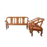 CURVE TEAK WOOD SOFA - Nilambur Furniture