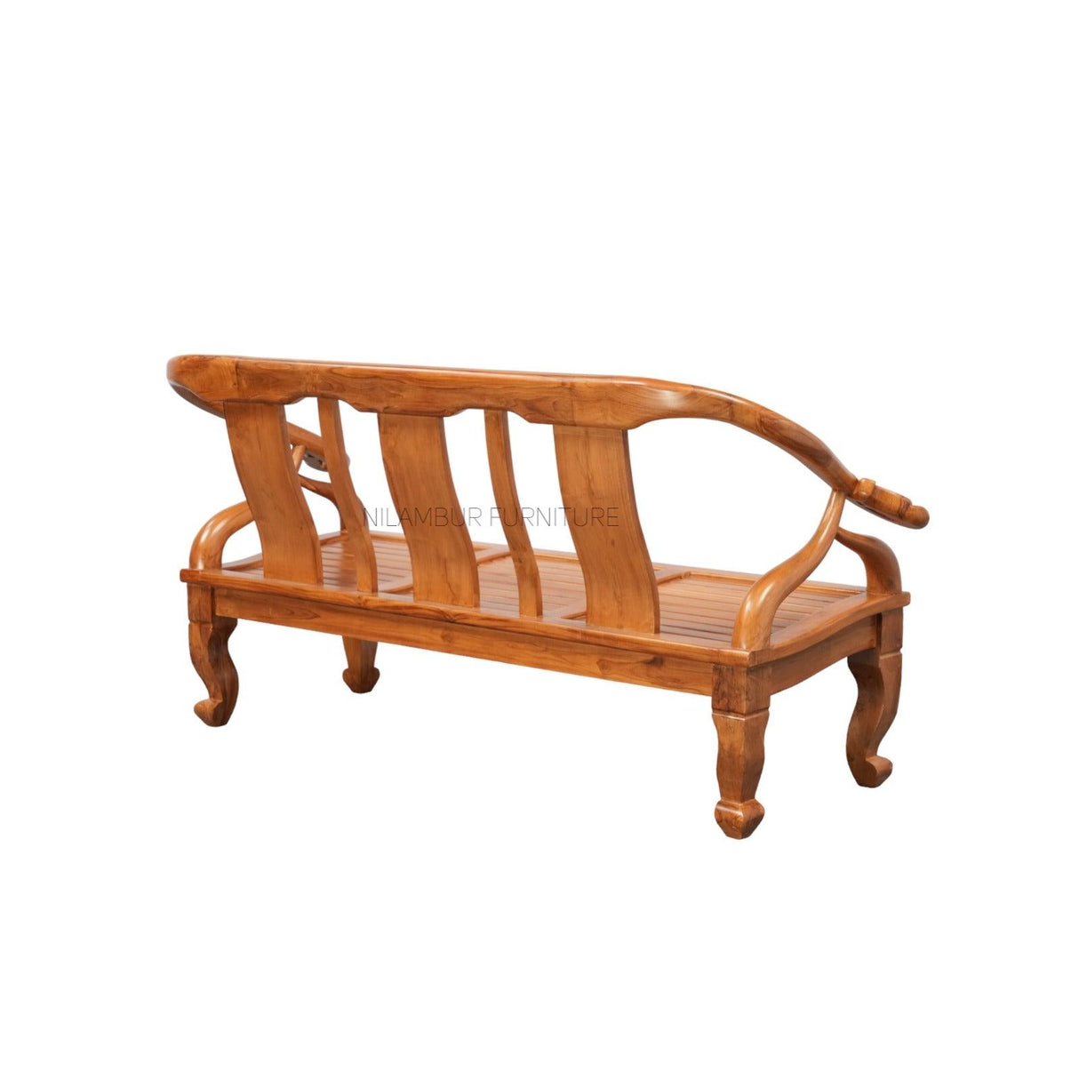 CURVE TEAK WOOD SOFA - Nilambur Furniture