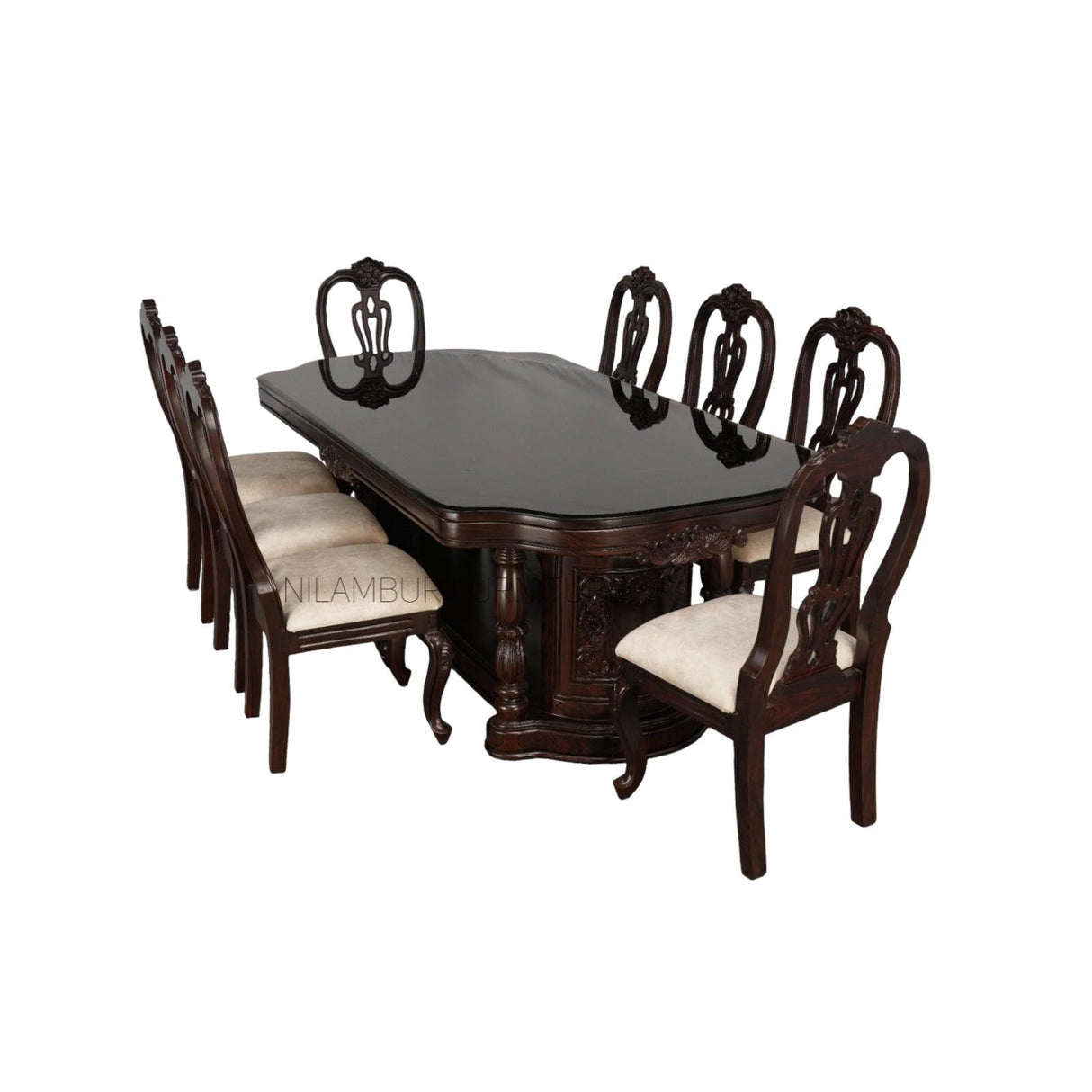 ALEXANDER 8 SEATER ROSEWOOD DINING SET - Nilambur Furniture